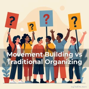 Artistic representation for Movement Building vs Traditional Organizing