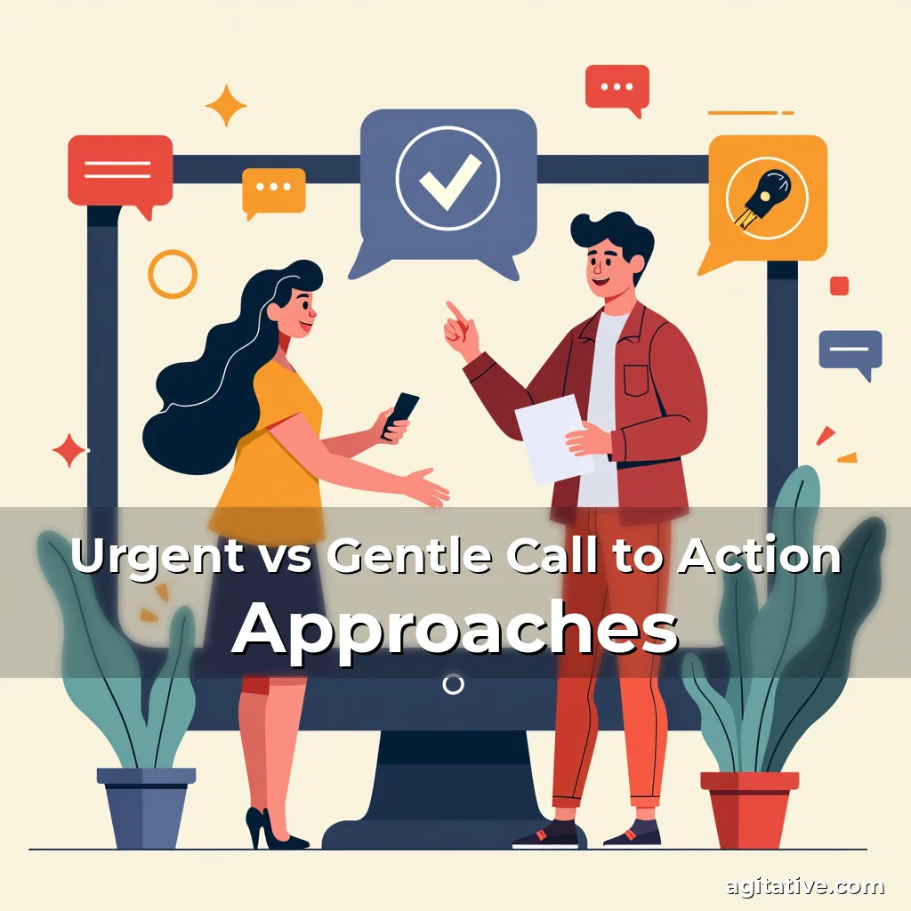 Artistic representation for Urgent vs Gentle Call to Action Approaches
